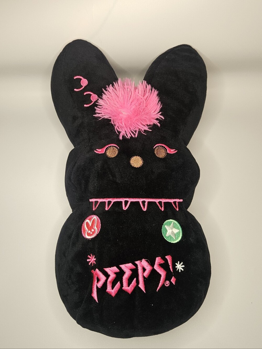 Peeps Punk Rock Emo Bunny Black Plush Stuffed Animal Toy 15"